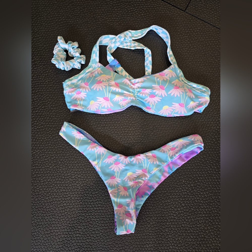 Moana Blue and Pink Kids Bikini Set